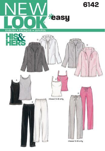 New Look Sewing Pattern 6142 Miss/Men's Separates