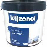 Wijzonol Superdek Wit - 10l Muurverf Glans Wit Beton Cement Steen Gips 70 m² 10 l