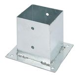 Alberts 217679 opschroefbare voetplaat | voor ronde of vierkante houten palen | thermisch verzinkt | 121 x 121 mm