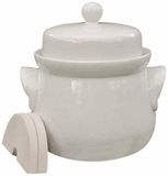 Steengoed Bol 3203 Mini-Gärtopf creme 3,0 l mit Deckel und Steinen Fermentatiepot