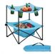 Latios Opvouwbare campingtafel - Picknicktafel - Afmeting 56 cm - Oxford-stof 600D - Waterdicht - Bekerhouders (4) - Draagbaar - Blauw