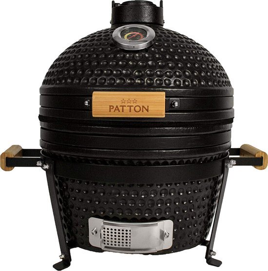 Patton Kamado Grill houtskool barbecue / mat zwart / Keramisch / rond