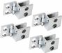 SAVAVA 4 pièces - Charnières de porte en verre 5-8mm Unilatéral Angle d'ouverture 135° - Degrés Charnières de porte en verre sans poinçon - Clip bilatéral pour charnières - Pince à verre d'installation - Charnière de porte d'armoire - porte d'armoire en verre