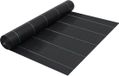 Merkloos Anti-worteldoek - 2 x 5 m (10 m²) - 60 g/m² - Waterdoorlatend Onkruidvlies - Gronddoek met Groene Strepen - Zwart