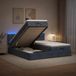 Prolenta Maison Exclusive Lit Ottoman exclusif avec matelas et éclairage LED, couleur gris foncé, dimensions 180 x 200 cm, revêtement en velours