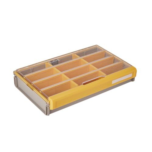 Plano Edge Flex 3700M Tackle Storage - Tackle Organizer with Rust Prevention - Includes 38 Flex Dividers - Yellow/Grey