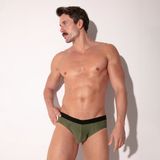 CODE 22 Zebra Brief Khaki - Heren Ondergoed - Slip - Maat S