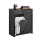 SoBuy BZR33-II-SCH Armoire de salle de bain avec paniers à linge – Armoire de rangement avec 2 tiroirs et 2 paniers amovibles – Armoire à linge en bois noir – 78x91x38cm