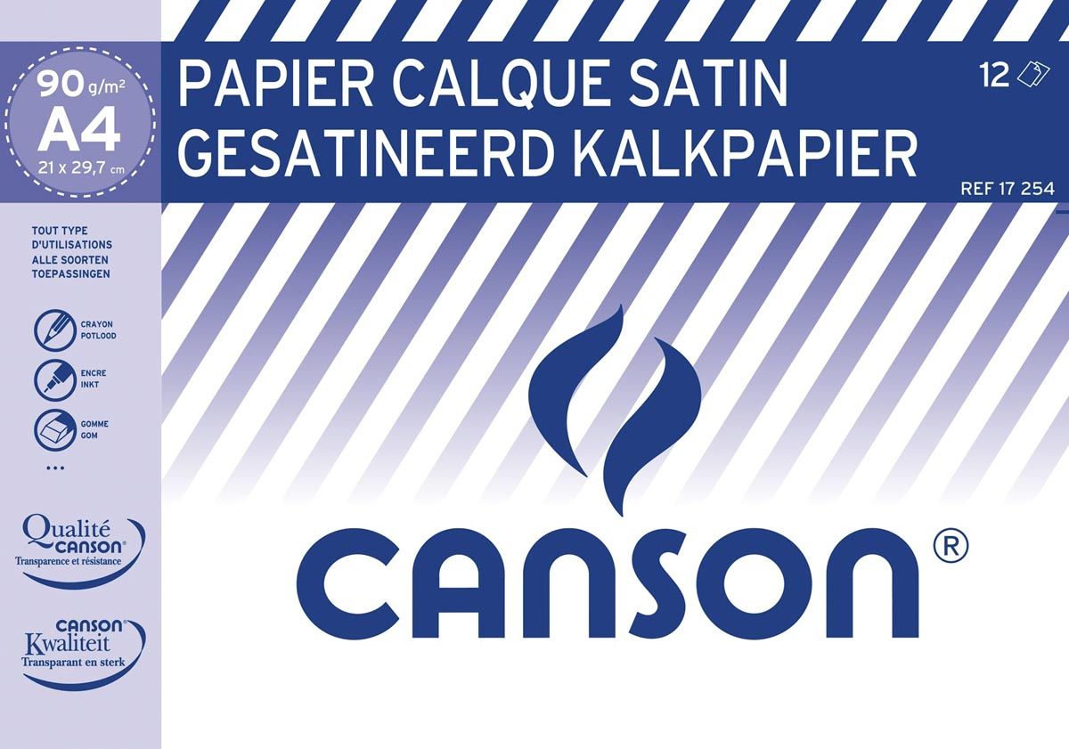 Canson kalkpapier ft 21 x 29.7 cm A4 etui van 12 blad