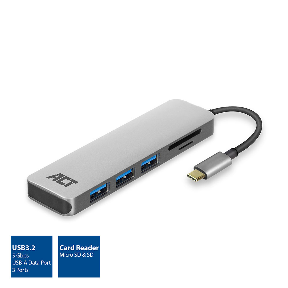 ACT AC7051 USB-C Hub 3 port en cardreader