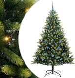 vidaXL Kunstkerstboom met scharnier 300 leds groen 210 cm