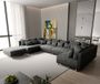 DELIFE Bank Clovis XL zwart met hocker woonlandschap modulaire bank
