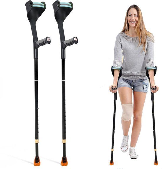 Safe Age® Ergonomische Krukken - Opvouwbaar en Verstelbaar - 2 stuks - Zwart