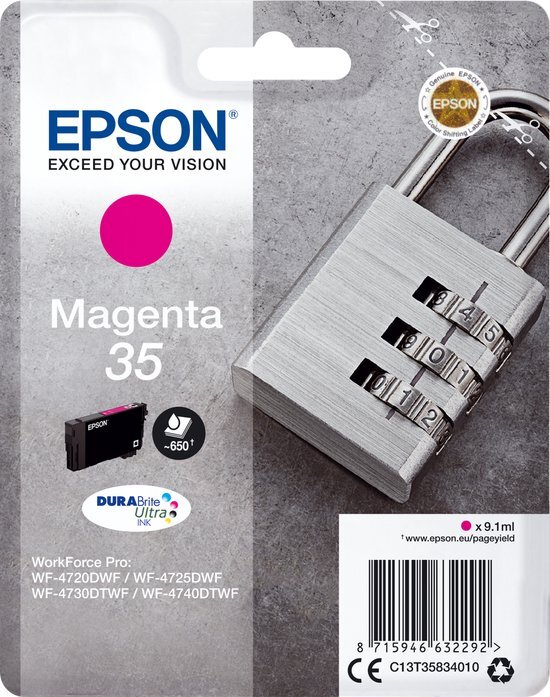 Epson Padlock Singlepack Magenta 35 DURABrite Ultra Ink single pack / magenta