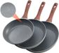Vevor Set de 3 poêles 25/28/32,5cm Antiadhésif Aluminium Gris