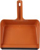 Urban Living Vuil opvang blik - kunststof - met rubber strip - 30 x 38 cm - terra - stofblik - voor stoffer en blik - extra groot