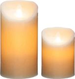 Atmosphera Led stompkaarsen set - 2x stuks - Warm licht - 10 en 20 cm