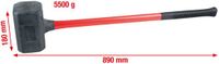 KS Tools 140.5259 Terugslagvrije hamer, extra lang, 5500g