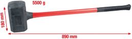 KS Tools 140.5259 Marteau sans recul, extra long, 5500g