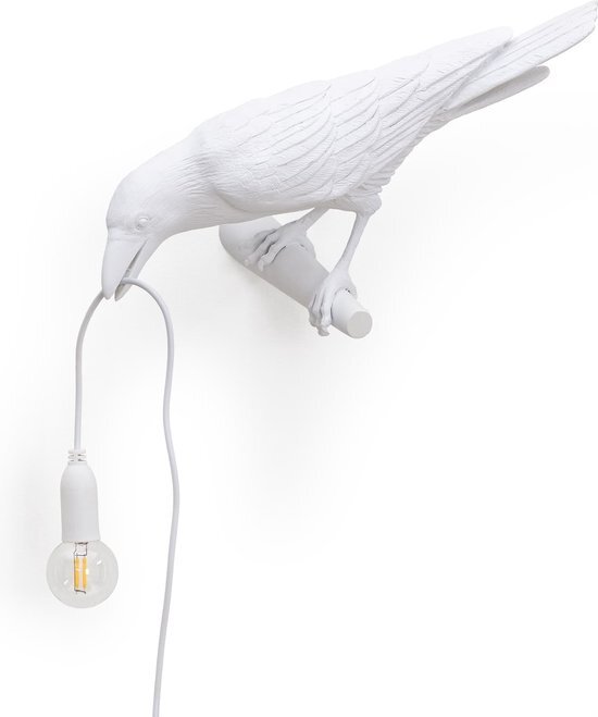 Seletti - bird lamp #3-white resin lamp cm.