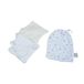 Set van 5 washandjes katoenen gaas met spons 11 x 11 cm, met witte zak
