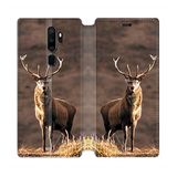 Beschermhoes Oppo Beschermhoes van leer voor Oppo A9 (2020) jacht, hert, wit
