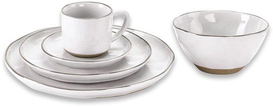 LOBERON Servies set van 30 Biarré wit