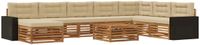 vidaXL - Hoek loungeset - 8 zitplekken - Natuurlijk en beige - Massief acacia hout