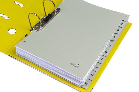 Kangaro tabbladen - A4 - cijfers 10-delig - ECO karton 180 grams - 4-gaats - K410C