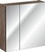Meuble en chêne avec miroir Rosario - Marron - H 65 x L 60 x P 17 cm