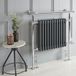 Elizabeth Sèche-serviettes Dual Fuel / Hybride Klassiek Antraciet met Overhangend Handdoekrek 79cm x 93cm Excl. Thermostaat & Kabelafdekking