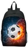 Sac à dos de football pour enfants avec motif de flammes et imprimé de dessin animé