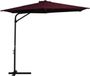 vidaXL Parasol met stalen paal 300 cm bordeauxrood