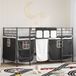 vidaXL Bunkbed for children with curtains Solid Black 90 x 200 cm