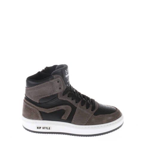 Hip leren sneakers taupe