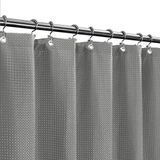 Stall Wafelweefsel Douchegordijn 54" x 78" - Luxe Spa, Waterafstotend, Machinewasbaar, Grijs Piqué