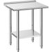Table De Travail Acier inoxydable Table de travail, 61x76 cm, avec crédence, étagère inférieure réglable, usage intensif, pour cuisine professionnelle et extérieur