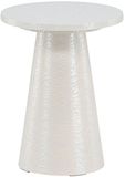 Hioshop Nohr Ronde Bijzettafel Mikeisha 35cm - Glossy Wit