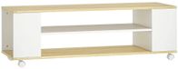 StarTech TV-meubel Wit Hout met Wielen Open Vakken 120 x 40 x 38,5 cm