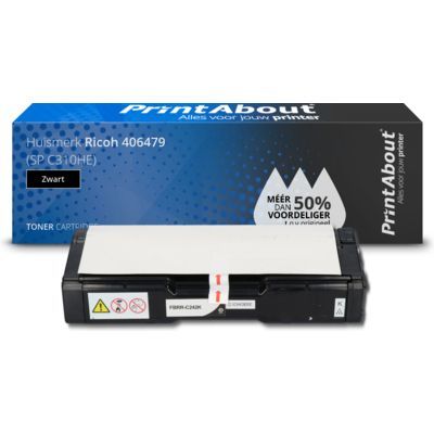 PrintAbout Huismerk Ricoh 406479 (SP C310HE) Zwarte Toner - Compatibel