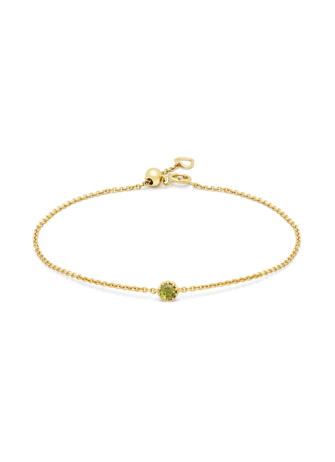 Diamond Point Geelgouden armband, 0.12 ct groene tourmalijn, Joy