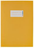 HERMA 5511 papieren notitieenveloppen DIN A5, boekhoezen met tekstveld, van krachtig gerecycled oud papier en rijke kleuren, set van 10 boekbeschermers voor schoolschriften, geel