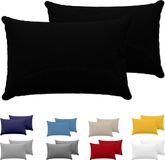 Dreamzie Kussenslopen, 40 x 60 cm (set van 2), 100% jersey katoen, zwart