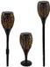 Merkloos / Sans marque Hit Trading B.V. Set van 3x stuks solar tuinlamp / fakkel - vlameffect - op zonne-energie - zwart - 78 cm - tuinfakkels
