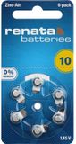 Renata ZA10 Pile auditive Type 10 Jaune Zinc-Air 1,45V 105mAh – Blister 6 pièces