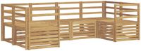 vidaXL - Hoek loungeset - 6 zitplaatsen - Wit - Massief Acacia Hout
