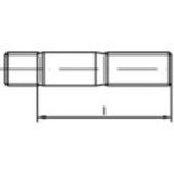 TOOLCRAFT 1065289 Tapeinden M12 50 mm DIN 939 RVS A2 25 stuk(s)