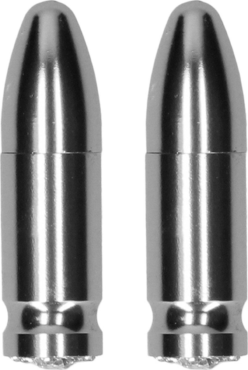 Ouch! Magnetic Nipple Clamps - Diamond Bullet - Silver - 7423522461419