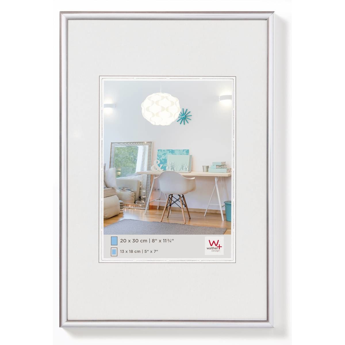 Walther New Lifestyle Single Picture Frame - Silver - 13 x 18 cm - Plastic