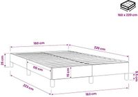 vidaXL Boxspringbed zonder matras, fluweel, donkergrijs, 160x220 cm